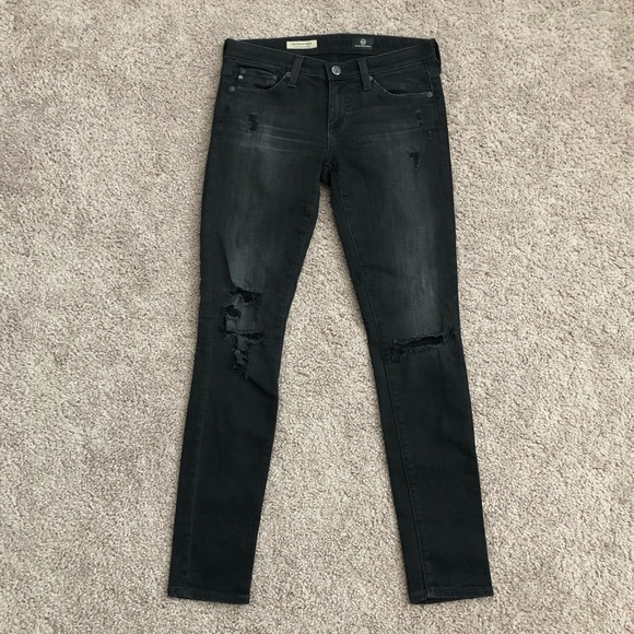 AG Adriano Goldschmied The Legging Ankle Black Jeans Size 25R - Picture 1 of 9